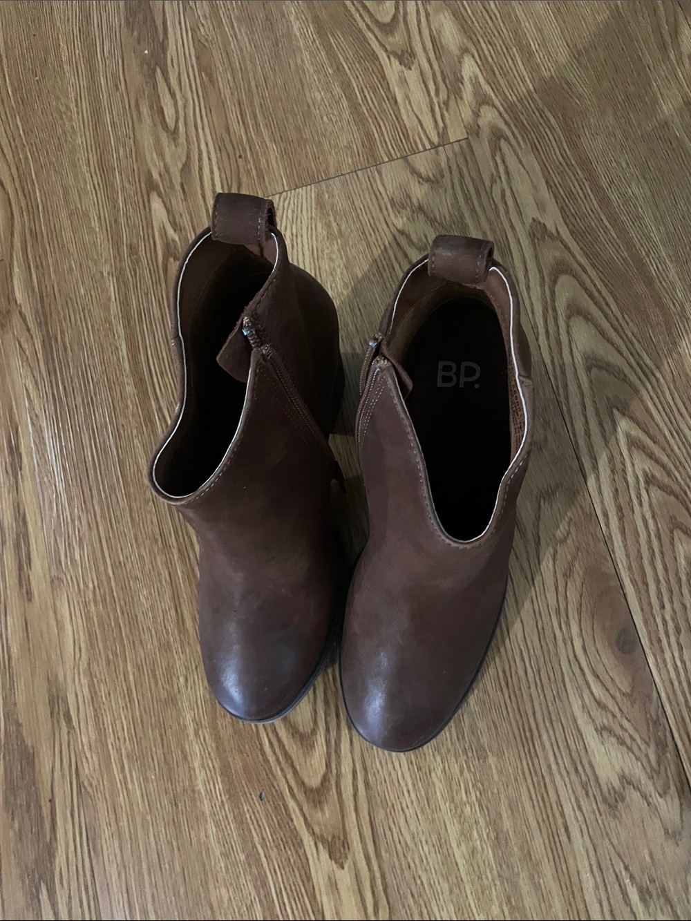 bp Brown Leather Chukka Ankle Boots